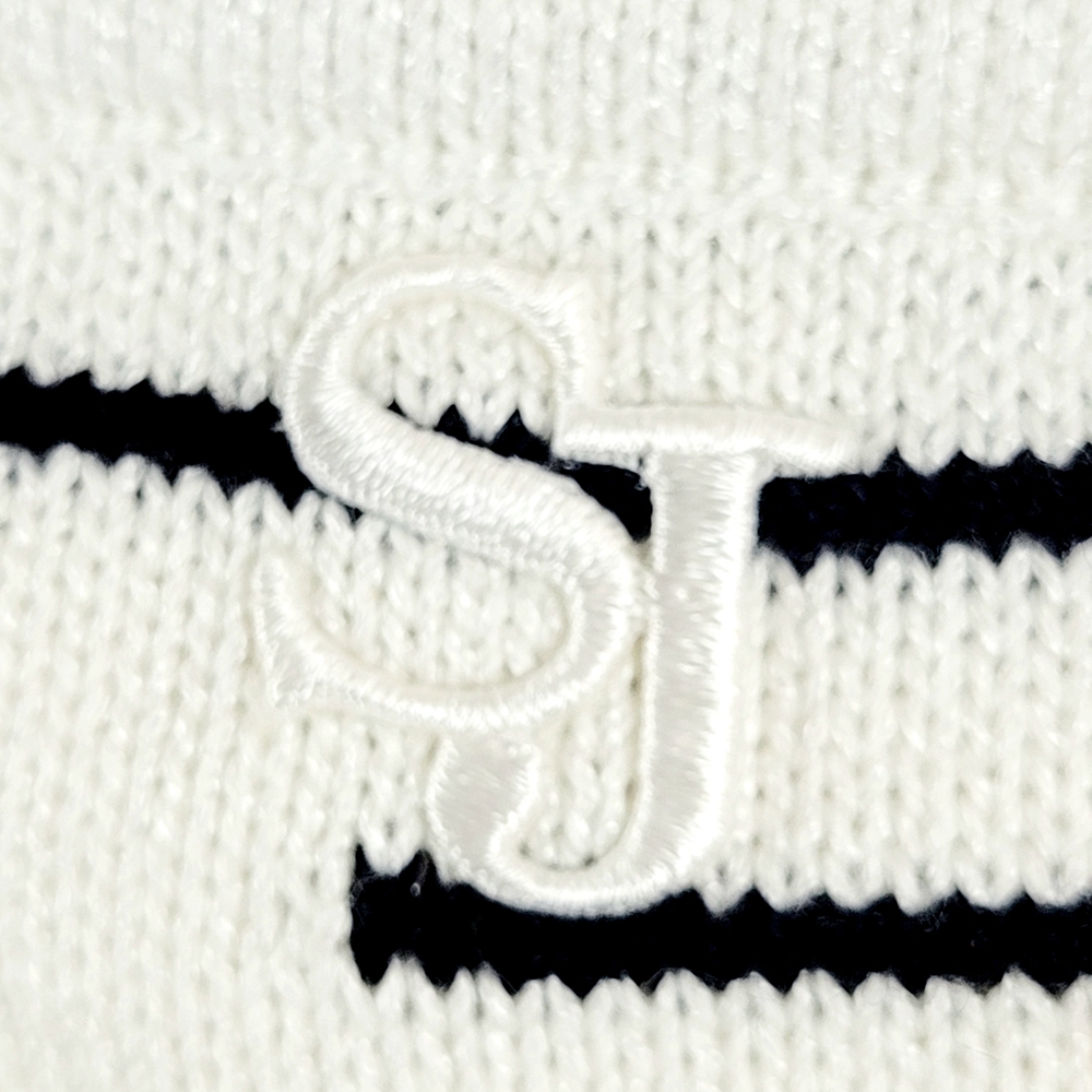 ST JOHN SPORT by Marie Gray Luxe Square Neck Knit Black White Tank Top Camisole - Picture 4 of 10